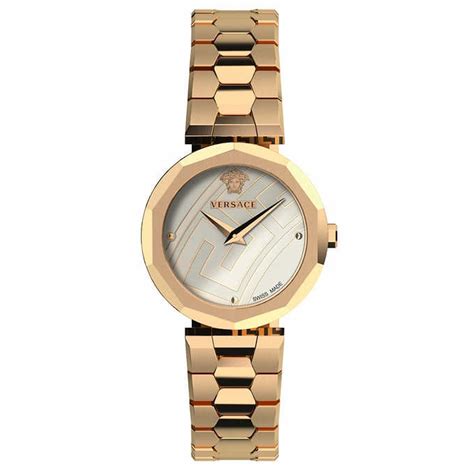 versace idyia gold-plated stainless steel quartz ladies watch|Versace Idyia IP Gold Stainless Steel Leather.